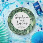 Whimsical Green verlaat bruiloft Papieren Bordje (Feest)