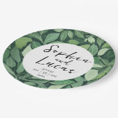 Whimsical Green verlaat bruiloft Papieren Bordje (Gekanteld)