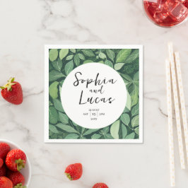 Whimsical Green verlaat bruiloft Servet