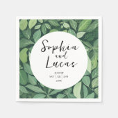 Whimsical Green verlaat bruiloft Servet (Voorkant)