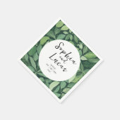 Whimsical Green verlaat bruiloft Servet (Hoek)