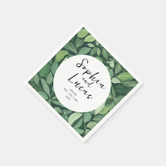 Whimsical Green verlaat bruiloft Servet (Hoek)