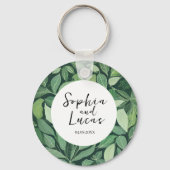 Whimsical Green verlaat bruiloft Sleutelhanger (Voorkant)
