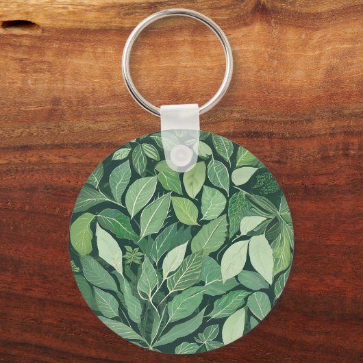 Whimsical Green verlaat bruiloft Sleutelhanger (Achterkant)