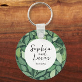 Whimsical Green verlaat bruiloft Sleutelhanger (Voorkant)