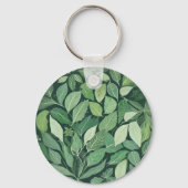 Whimsical Green verlaat bruiloft Sleutelhanger (Achterkant)
