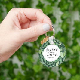 Whimsical Green verlaat bruiloft Sleutelhanger