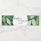 Whimsical Green verlaat bruiloft Waterfles Etiket (Enkel label)