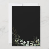 Whimsical Greenery and Gold Black Let's Celebrate Kaart (Achterkant)