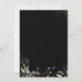 Whimsical Greenery and Gold Black Rehearsal Dinner Kaart (Achterkant)