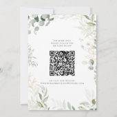 Whimsical Greenery and Gold Photo QR Code Save The Date (Achterkant)