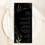 Whimsical Greenery Black and Gold Wedding Dinner Menu<br><div class="desc">Stap in een wereld van betovering met onze grillige groen zwart en goud bruiloft diner menu, perfect voor uw botanische lente boho bruiloft. Dit dinermenu is versierd met salie groene eucalyptus en gouden accenten en straalt elegantie en moderne grillen uit. Stel je voor dat je door een magische zomertuin slentert,...</div>