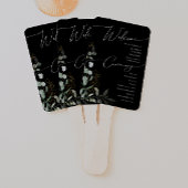 Whimsical Greenery Black and Gold Wedding Program Handwaaier