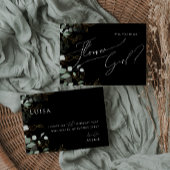 Whimsical Greenery Black en Gold Bloemenmeisje Kaa Kaart