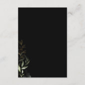 Whimsical Greenery Black en Gold Details Informatiekaartje (Achterkant)