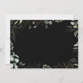 Whimsical Greenery Black en Gold Horizontal Save The Date (Achterkant)