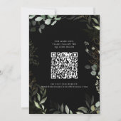 Whimsical Greenery Black en Gold Photo QR Code Save The Date (Achterkant)