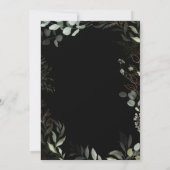 Whimsical Greenery Black en Gold Wreath Wedding Kaart (Achterkant)
