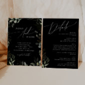 Whimsical Greenery Black Gold in één huwelijk Kaart