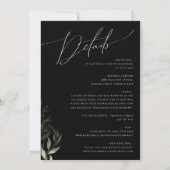 Whimsical Greenery Black Gold in één huwelijk Kaart (Achterkant)