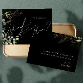 Whimsical Greenery Black Gold Maid of Honor Kaart