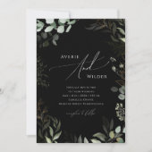 Whimsical Greenery Black Gold Photo Casual Weddens Kaart (Voorkant)