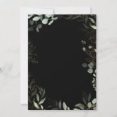 Whimsical Greenery Black Gold Photo Lijst Wedding Kaart (Achterkant)