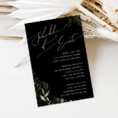 Whimsical Greenery Black & Gold Schedule of Events Informatiekaartje