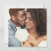 Whimsical Greenery Black Gold Square Photo Weddens Kaart (Achterkant)