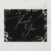 Whimsical Greenery Black Gold Weddenschap Hartelij Briefkaart (Voorkant)