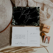Whimsical Greenery Black Gold Weddenschap Hartelij Briefkaart