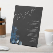 Whimsical Greenery  Black Wedding Menu  Reclamebord Met Voetstuk (Insitu)