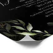 Whimsical Greenery en Gold Black Signature Drinken Poster (Hoek)