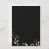 Whimsical Greenery en Gold | Black Wedding Brunch Kaart (Achterkant)