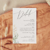 Whimsical Greenery en Gold Details Informatiekaartje