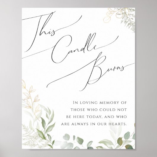 Whimsical Greenery en Gold Deze kaars branden Poster (Voorkant)