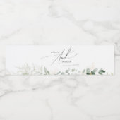 Whimsical Greenery en Gold | Etiket waterflesje (Enkel label)