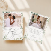 Whimsical Greenery en Gold Flat Photo Bedankkaart