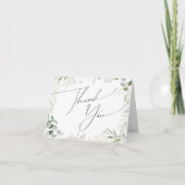 Whimsical Greenery en Gold Folded Hartelijk dank Bedankkaart (Voorkant)