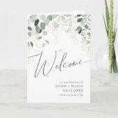 Whimsical Greenery en Gold | Folded Wedding Programma (Voorkant)