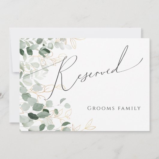 Whimsical Greenery en Gold | Gereserveerd teken (Achterkant)