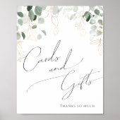 Whimsical Greenery en Gold | Kaarten en cadeaubonn Poster (Voorkant)