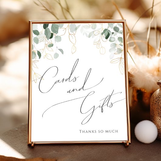 Whimsical Greenery en Gold | Kaarten en cadeaubonn Poster