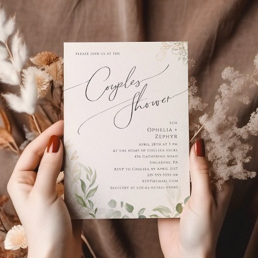 Whimsical Greenery en Gold | Kogelschoen Kaart