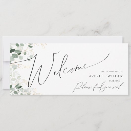 Whimsical Greenery en Gold | Koptekst van de stoel (Achterkant)