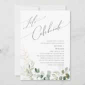 Whimsical Greenery en Gold | Laten we vieren Kaart (Voorkant)