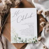 Whimsical Greenery en Gold | Laten we vieren Kaart