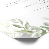 Whimsical Greenery en Gold | Menu Drinken bruiloft Poster (Hoek)