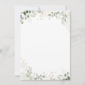 Whimsical Greenery en Gold Monogram Wedding Kaart (Achterkant)