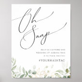 Whimsical Greenery en Gold | Oh Snap Hashtag Poster (Voorkant)